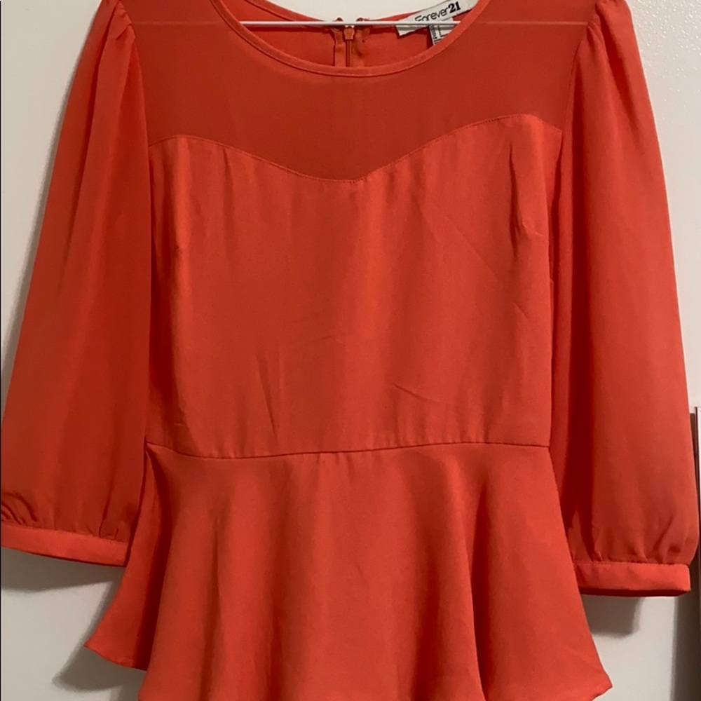 Peplum orange top